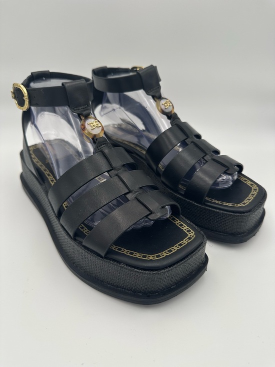 Sam Edelman Shoes - Sam Edelman NAIMA Black Leather Platform Gladiator Sandals Size 8.5